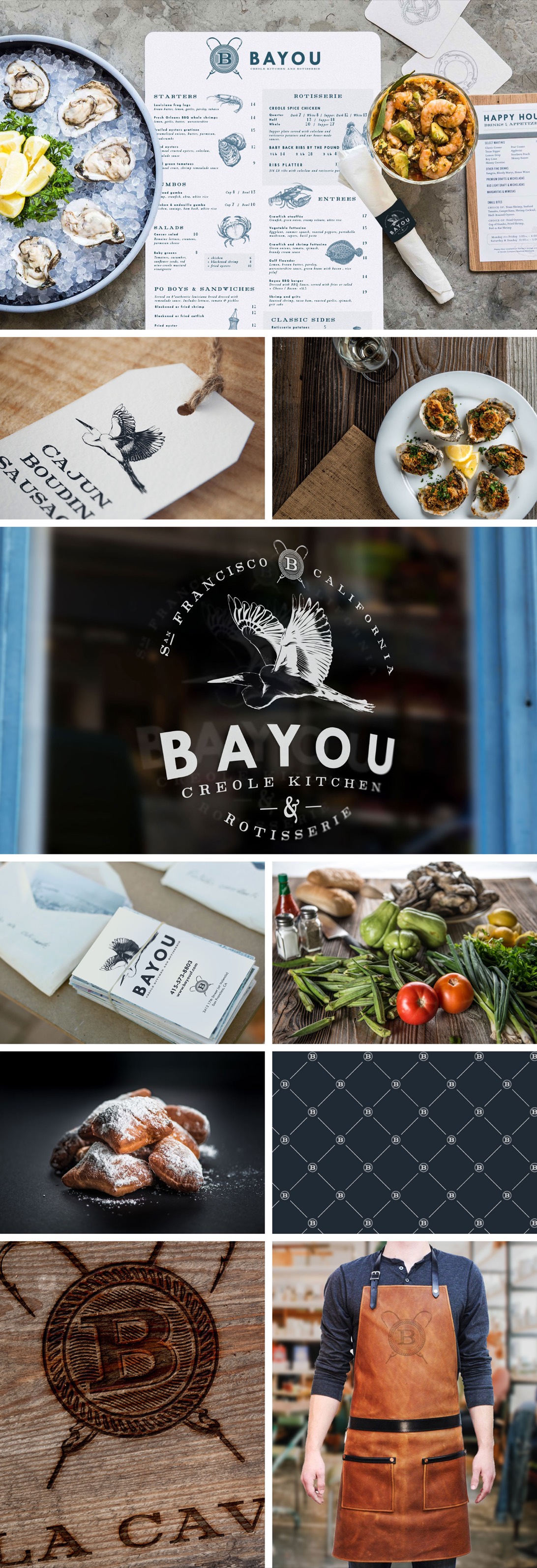 Bayou San Francisco identity, campaigns, and branded applications