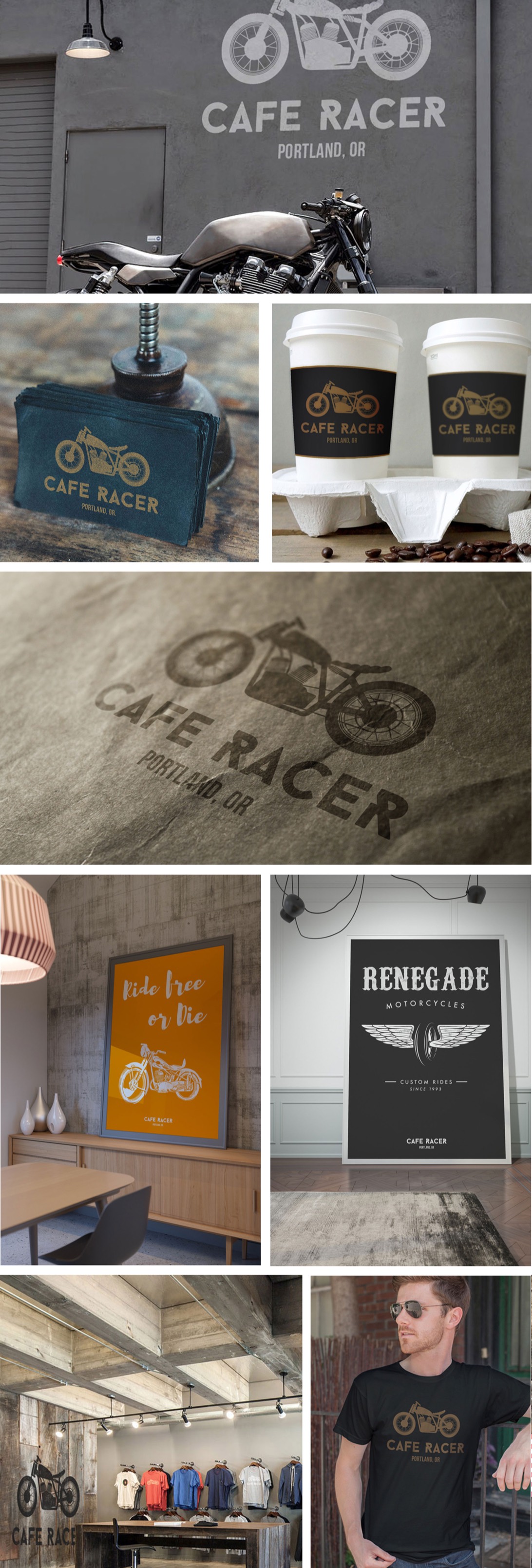 Café Racer identity, campaigns, and branded applications