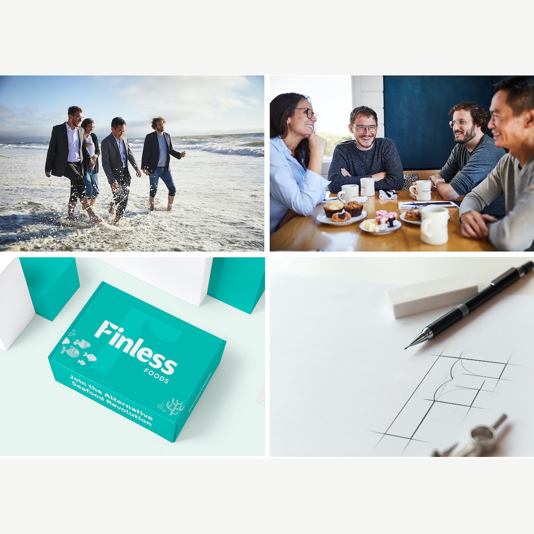Original Finless Foods team, packaging, and identity development