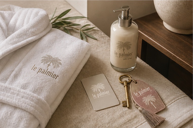 Le Palmier identity applied to a new brand touchpoint