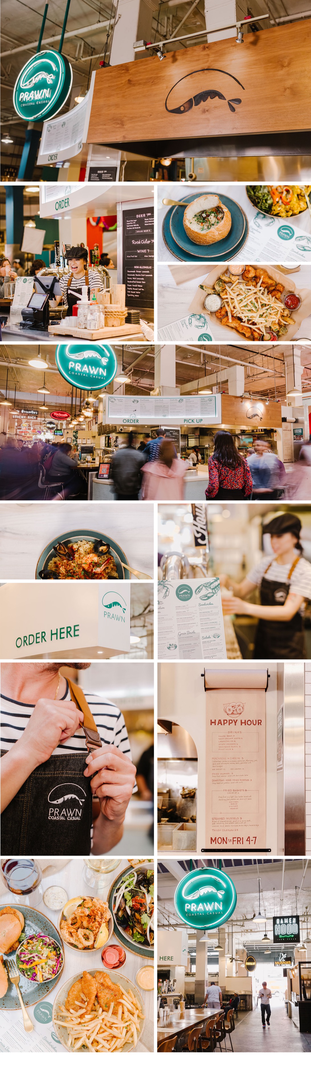 Prawn To-Go identity, campaigns, and branded applications